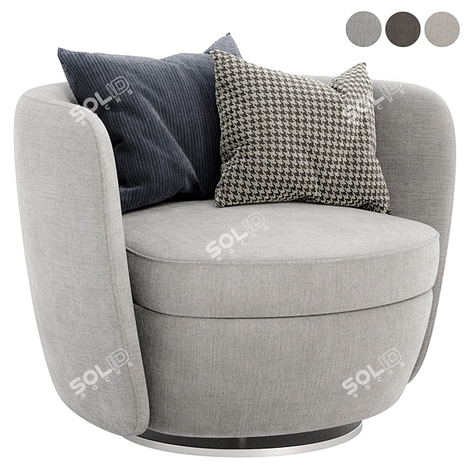 Luxury Comfort Swivel Armchair 3D model image 3