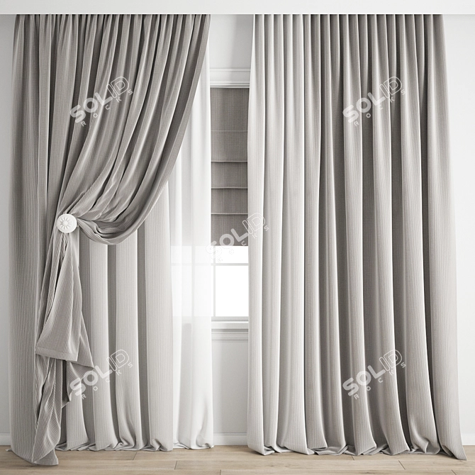 Detailed Curtain Model Set 3D model image 5