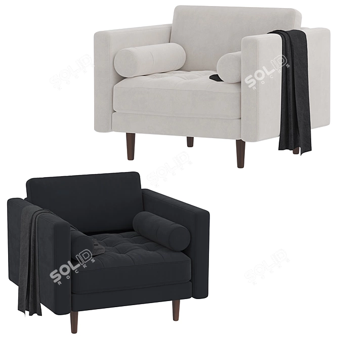 Elegance Elevated: Luca Armchair 3D model image 6