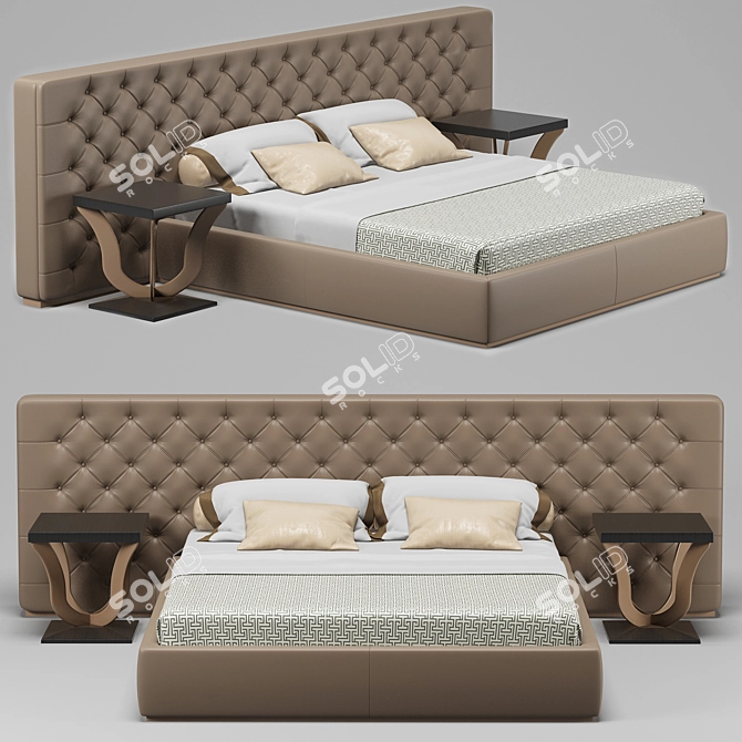 Elegant Opera Contemporary Bed Set 3D model image 1