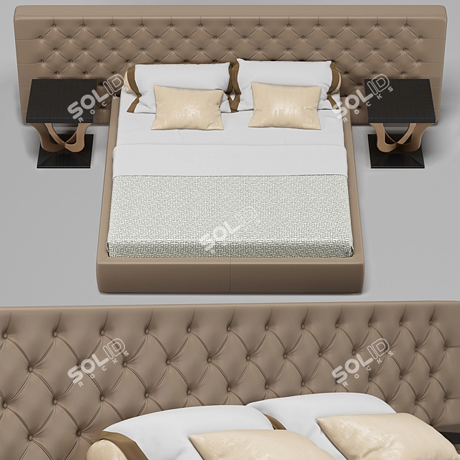 Elegant Opera Contemporary Bed Set 3D model image 2