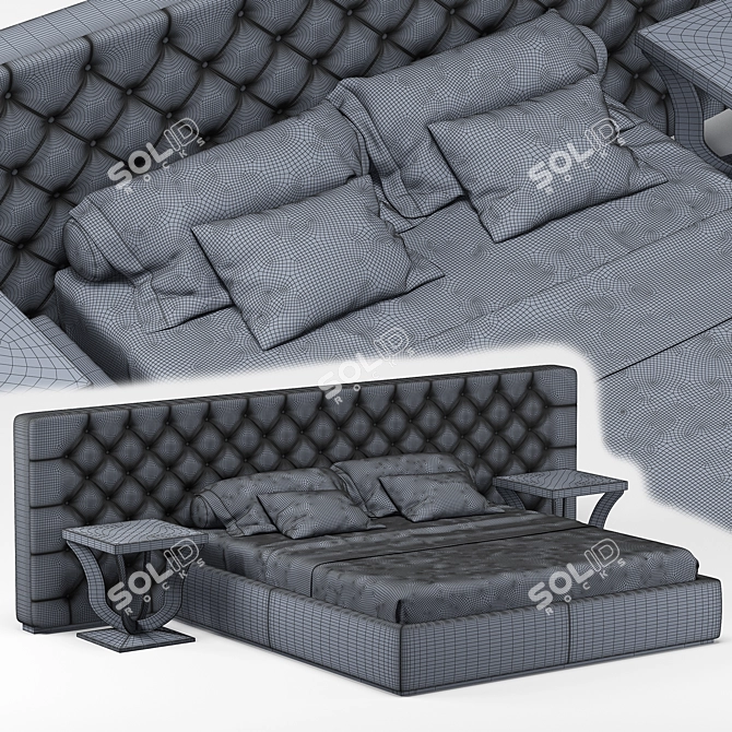 Elegant Opera Contemporary Bed Set 3D model image 4