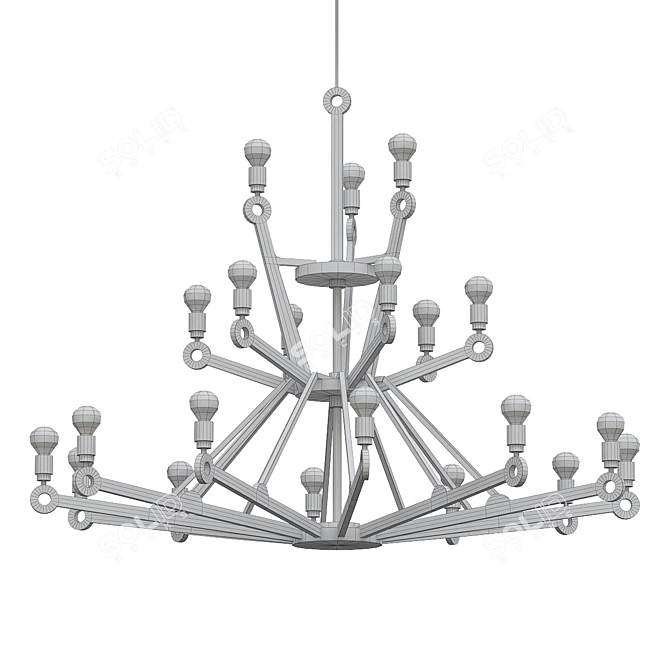 Modern Plywood Chandelier 3D model image 2