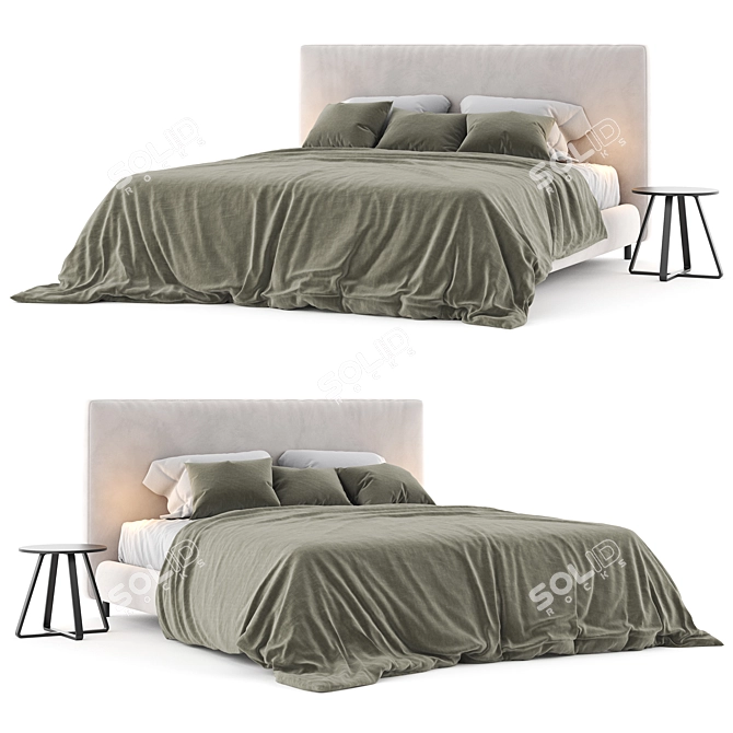 Modern Ikea Dunvik Bed Collection 3D model image 1