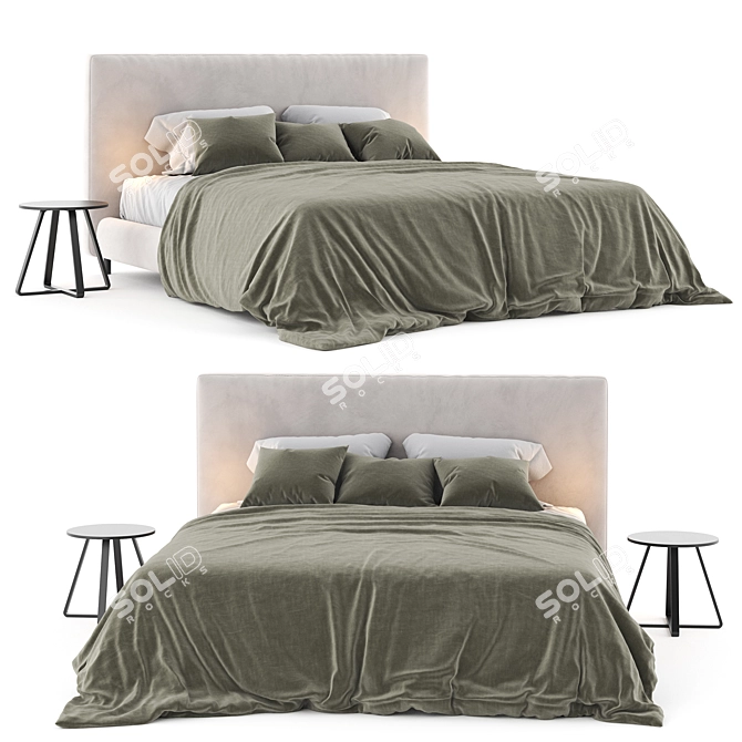 Modern Ikea Dunvik Bed Collection 3D model image 2