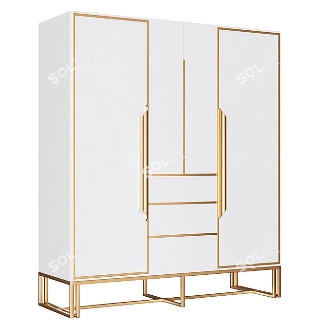 Italian Luxury Wardrobe Design 3D model image 1