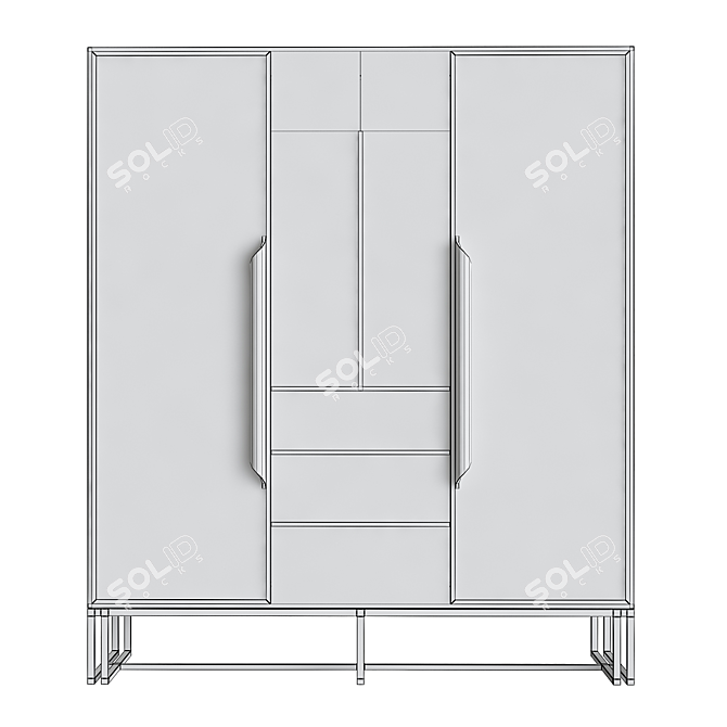 Italian Luxury Wardrobe Design 3D model image 3