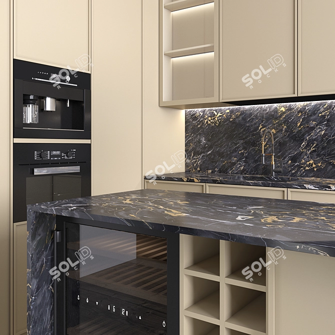 Neoclassic Kitchen Corner Design Kit 3D model image 3