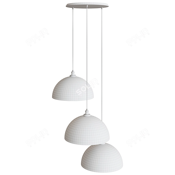 Vintage Pendant Light Fixture Semicircle 3D model image 2