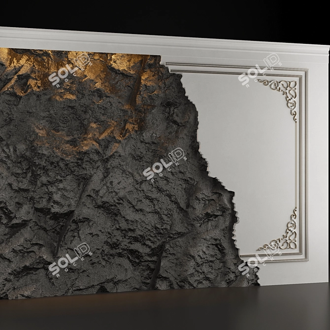 Patina Stone Wall Panel 3D model image 2