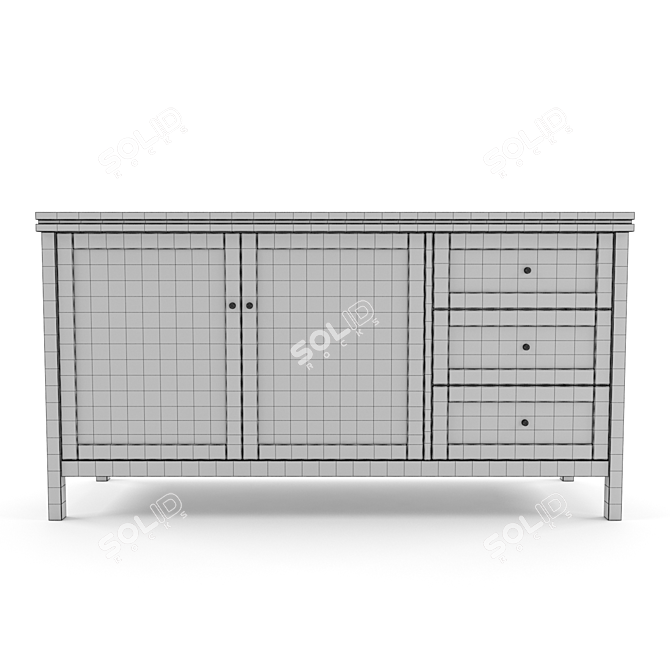 Rattan Pine Buffet Gabin 3D model image 2