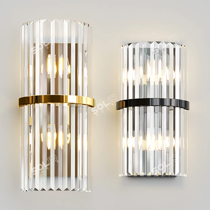 Modern Glass Sconce Lighting Collection 3D model image 3