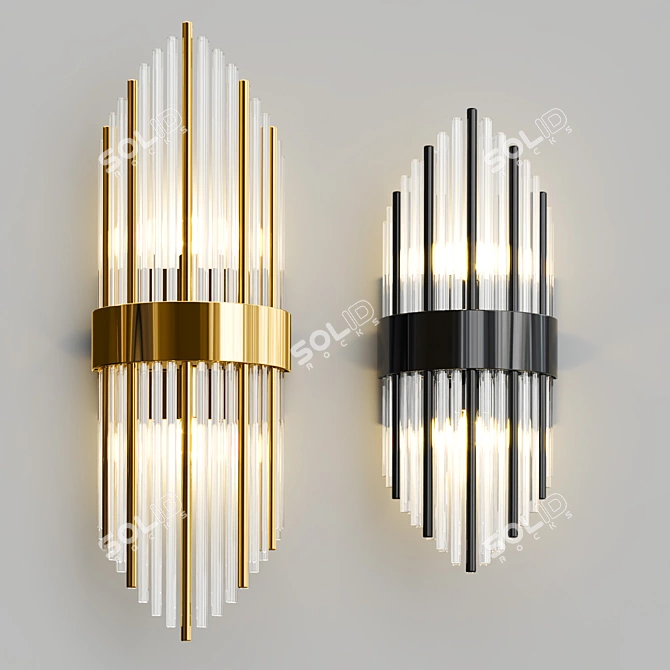 Modern Glass Sconce Lighting Collection 3D model image 4