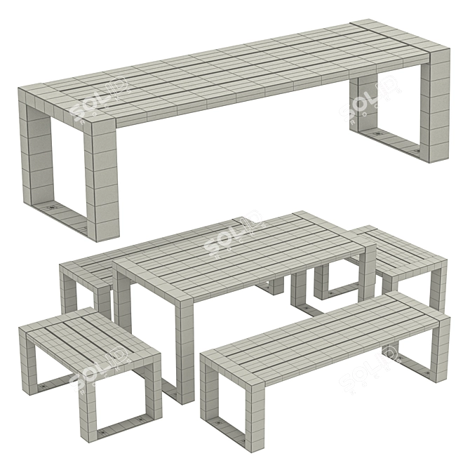 Cafe No.1 Outdoor Furniture Set 3D model image 3