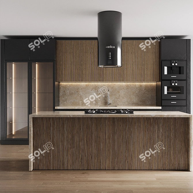 Modern Kitchen Island 3D Model 3D model image 1