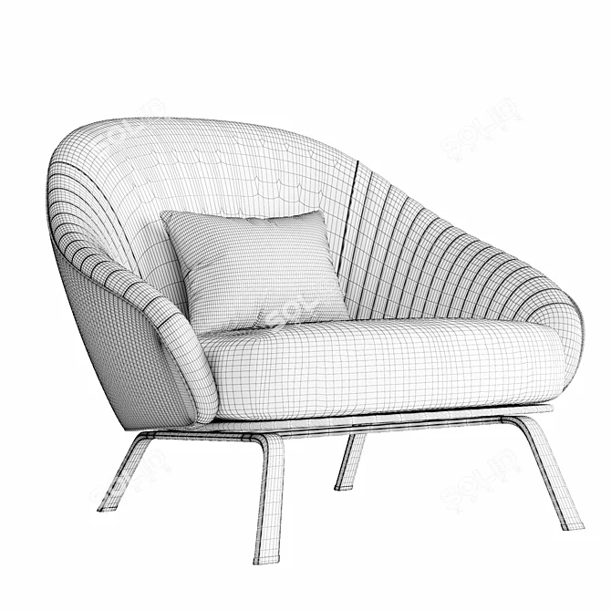 Whitney Elegant Armchair, VRay Render 3D model image 10
