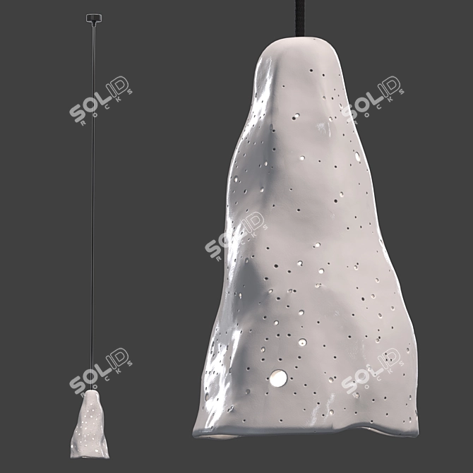 Handcrafted Ceramic Meteor Lamp 3D model image 2