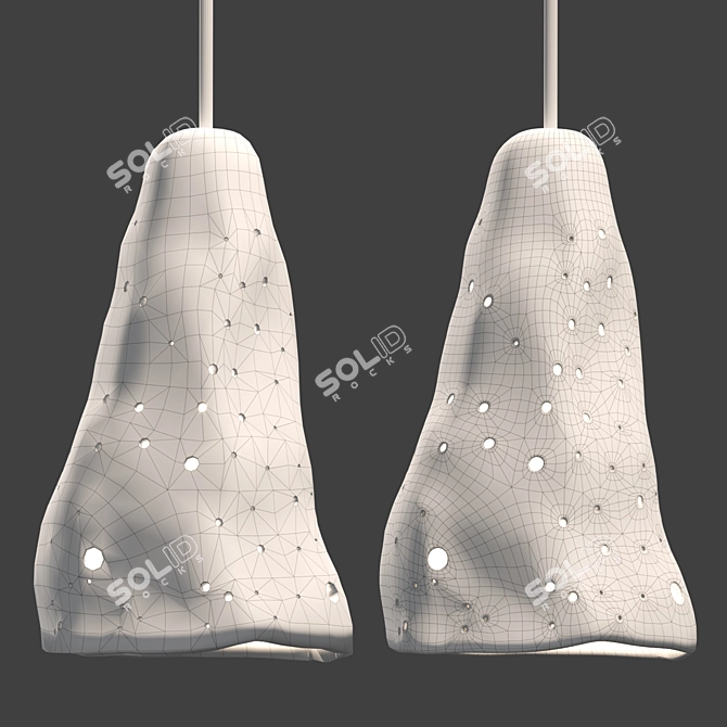 Handcrafted Ceramic Meteor Lamp 3D model image 3