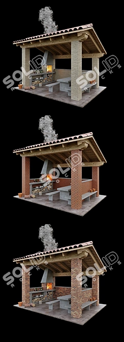 Gazebo BBQ Combo 2017 Kit 3D model image 1