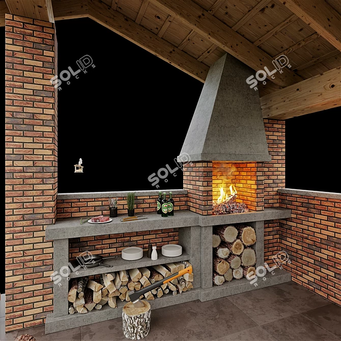 Gazebo BBQ Combo 2017 Kit 3D model image 2