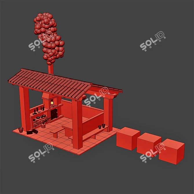 Gazebo BBQ Combo 2017 Kit 3D model image 6