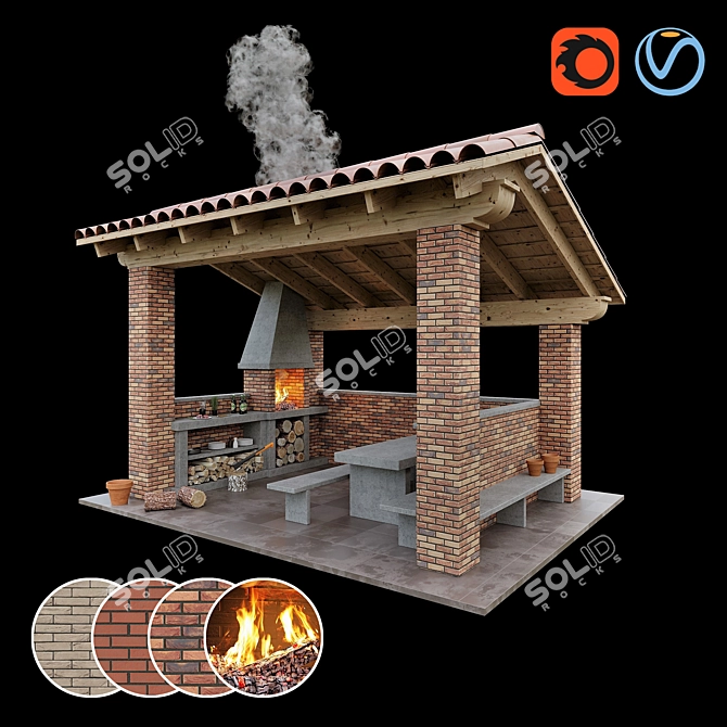 Gazebo BBQ Combo 2017 Kit 3D model image 7