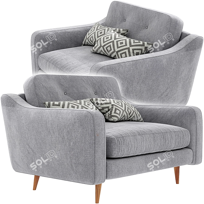 Phoebe Snuggler: Cozy Armchair Comfort 3D model image 3
