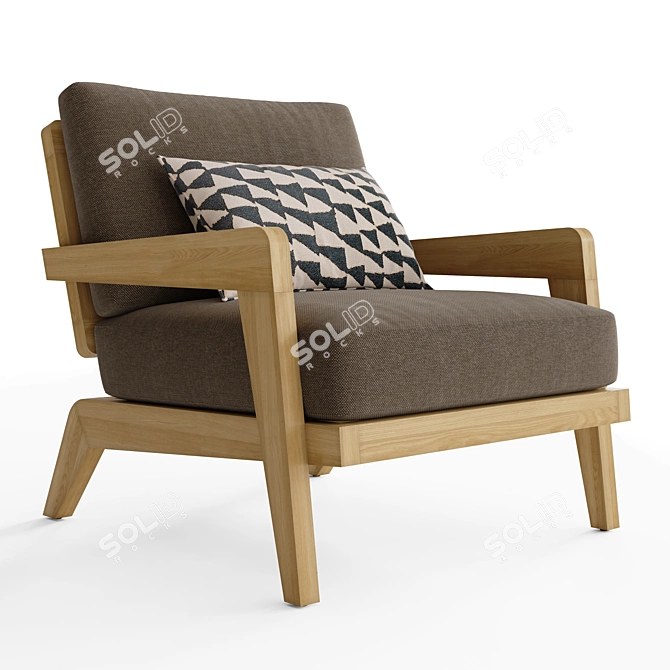 RH Avila Teak Lounge Chair 3D model image 1