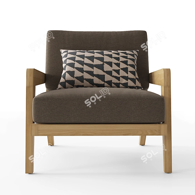 RH Avila Teak Lounge Chair 3D model image 2