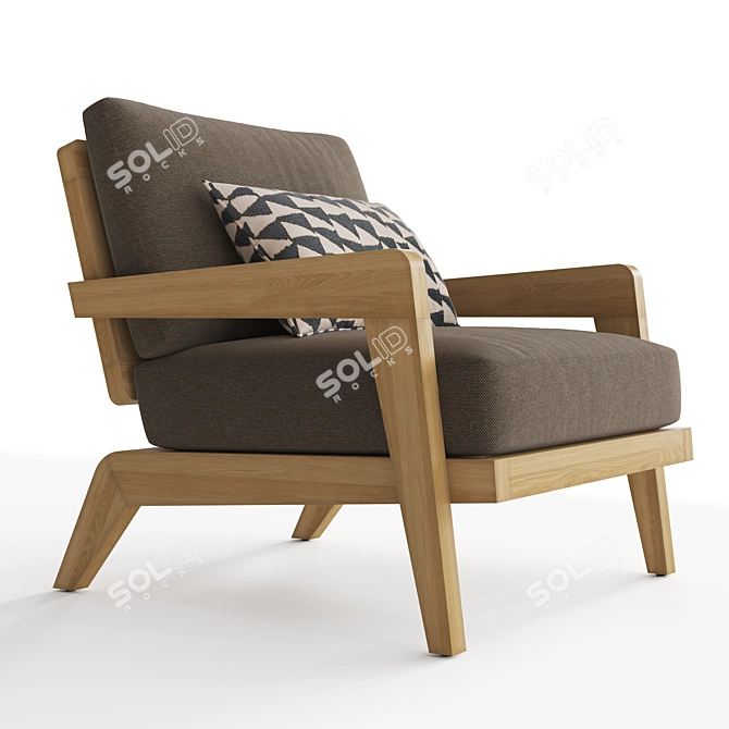 RH Avila Teak Lounge Chair 3D model image 3