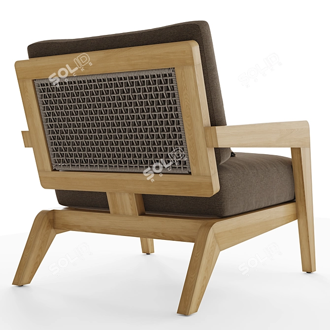 RH Avila Teak Lounge Chair 3D model image 4