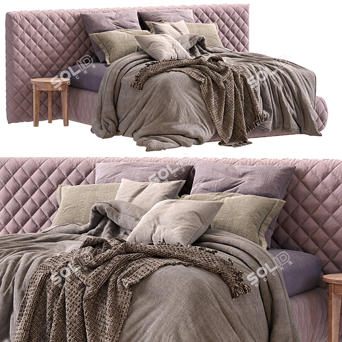 Modern Meridiani Bed Tuyo Design 3D model image 1