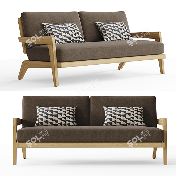 RH Avila Teak Sofa 72 3D model image 1