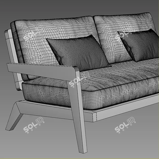 RH Avila Teak Sofa 72 3D model image 6