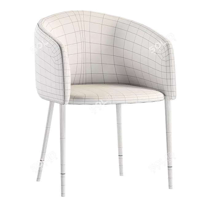  Asher Dining Armchair in Polo Club Toast 3D model image 3