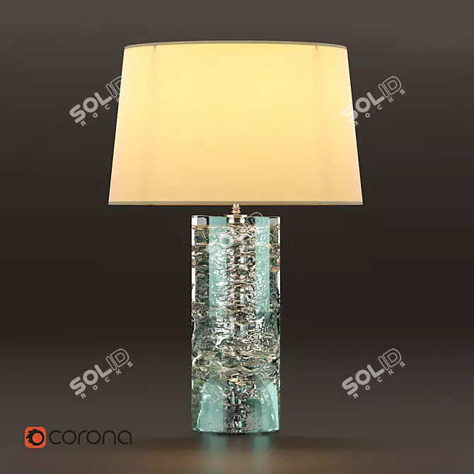 Bohemian Crystal Ice Texture Lamp 3D model image 1