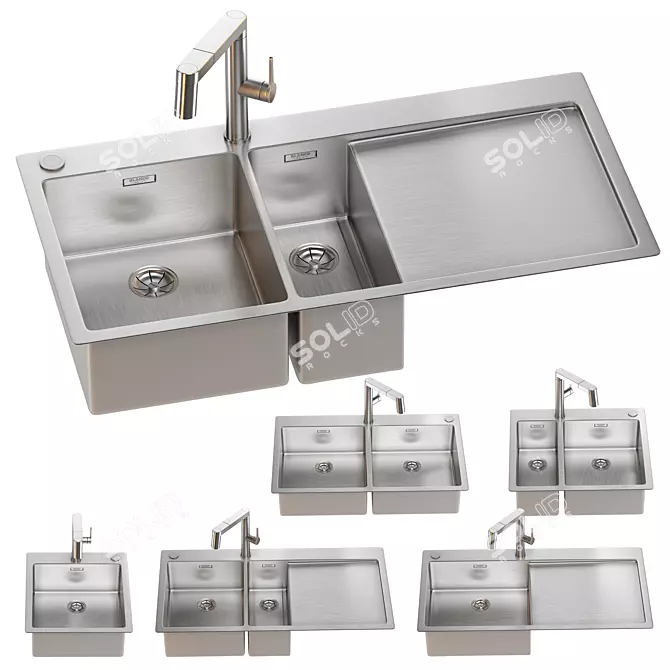 BLANCO Claron Sink Set & Faucet 3D model image 1