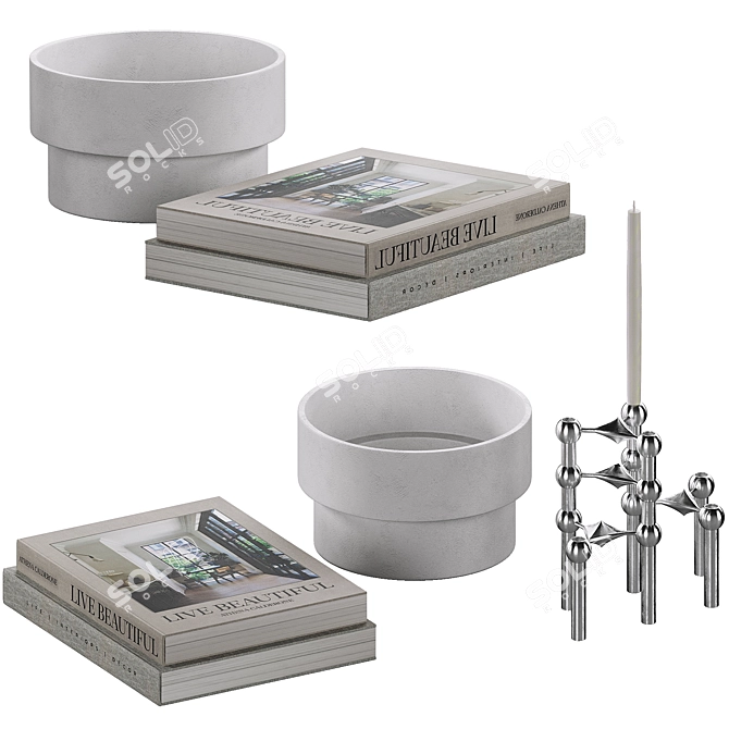 Decorative Set for Coffee Table 3D model image 6