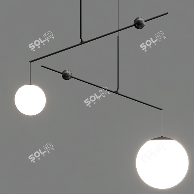 Malamata Glass Pendant Lamp by Luceplan 3D model image 2