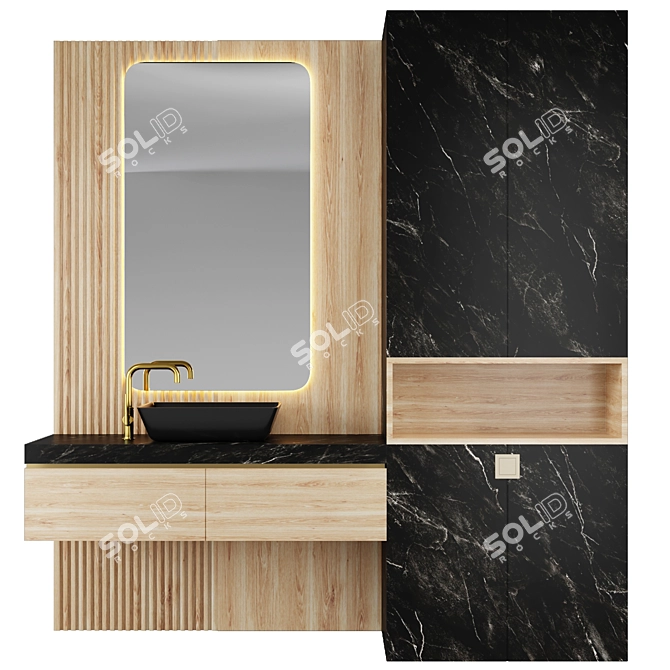 Modern Bathroom Vanity Set 3D model image 1