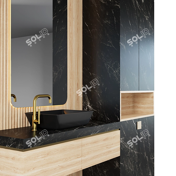 Modern Bathroom Vanity Set 3D model image 2