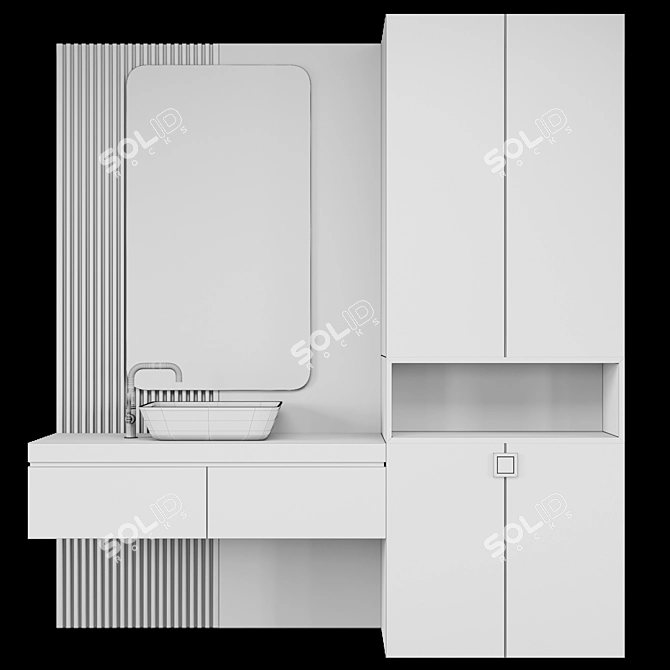 Modern Bathroom Vanity Set 3D model image 4