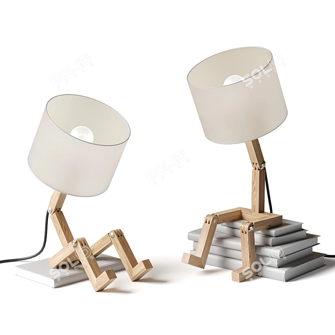 Trisdar Robot Art Table Lamp 3D model image 1