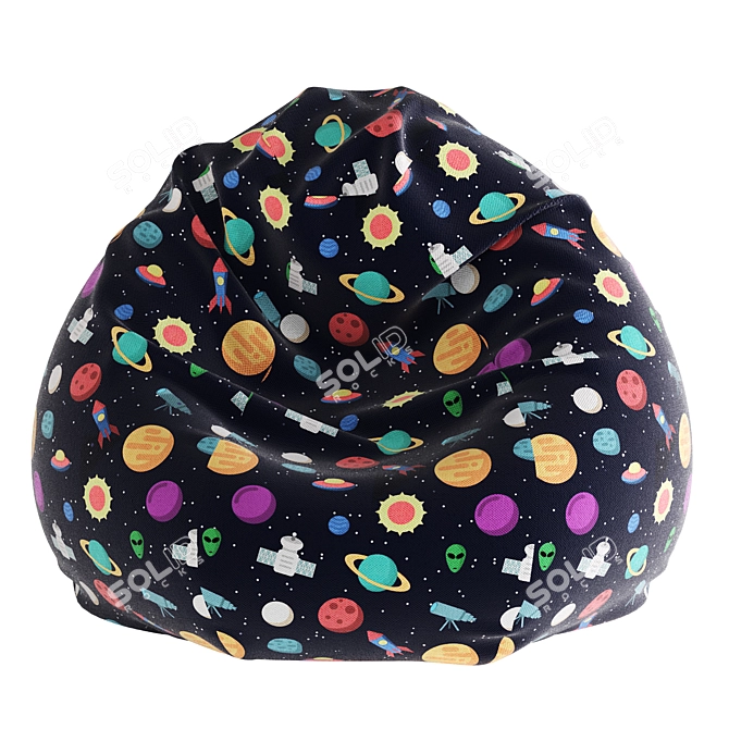 Bean Bag Chair 3 Colors 3D model image 4