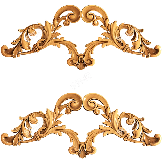 Quad Mesh Ornamental Decor Element 3D model image 1