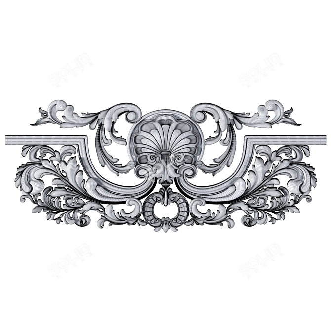 Ornate Decorative Quad Mesh Design 3D model image 3