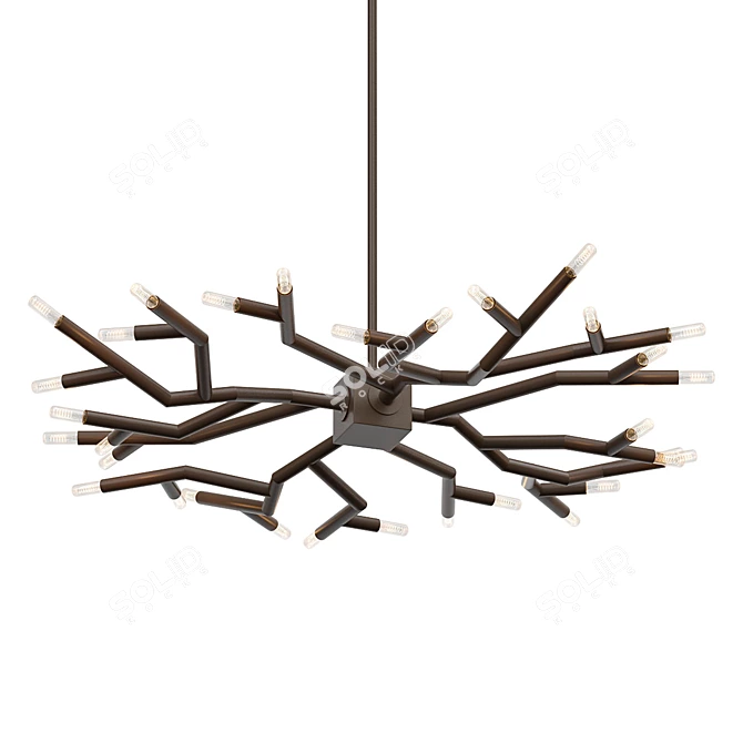 Rameau Circular Chandelier: Modern Elegance 3D model image 1