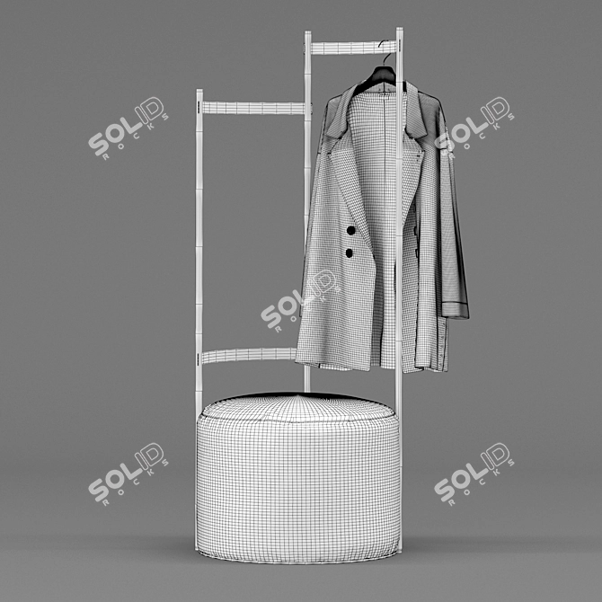 Versatile TILDA Pouffe Floor Hanger 3D model image 3