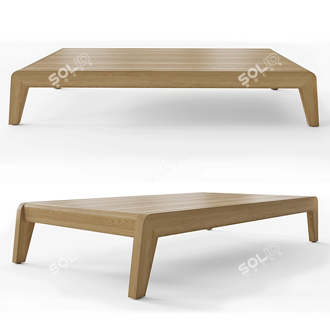 RH Avila Teak Coffee Table 3D model image 1