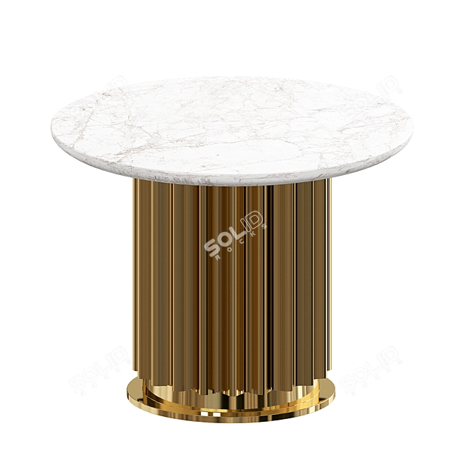 Emperador Dark Gold Marble Table 3D model image 2